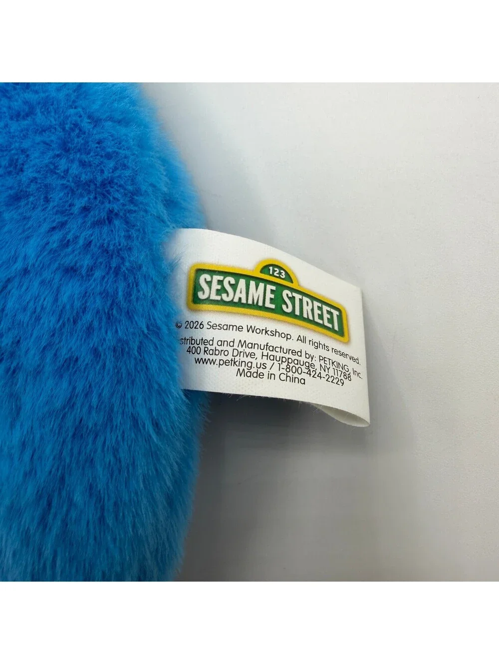 Sesame Street Cookie Monster Plush Pet Dog Toy Round Blue Jumbo Squeaker NEW